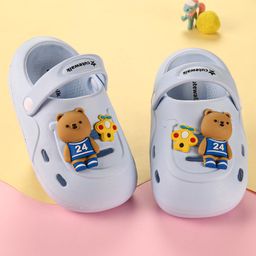 Cute Walk by Babyhug Clogs with Backstrap Bear Applique - Purple-image-66