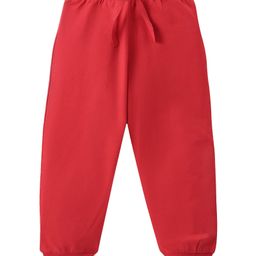 KAVEE Pure Cotton Solid Bio Washed Joggers - Red-image-3
