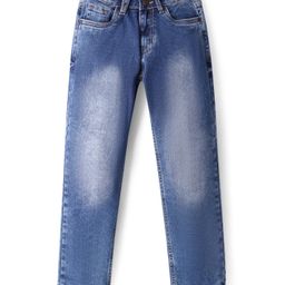 Pine Kids Denim Woven Full Length Washed Jeans-Royal Blue-picture-31