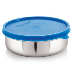 Steel Lock Flex Stainless Steel Container/Dabba with Lid Airtight for Food Storage, Easy to Carry, Leak Proof and Stackable (SL-42/700 ml) Blue.-10