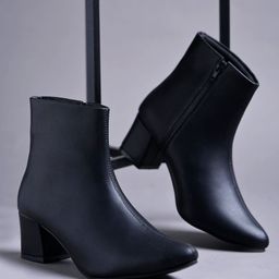 Shoetopia Solid Zipper Closure Boots - Black-image-62