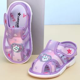 Cute Walk by Babyhug Velcro Closure Sandal With Mesh - Purple-picture-8