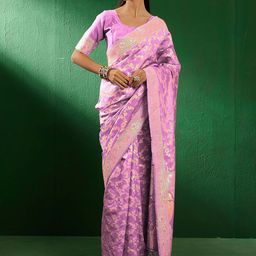 SAINOOR Woven Design Zari Banarasi Saree-image-64