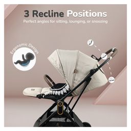 R for Rabbit Street Smart Regal Cabin Trolley Stroller with Steel Frame Pram One Click Fold & Two-Way Reversible Seat - Grey image 3