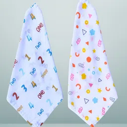 BAESD Infants Set Of 2 Printed Organic Muslin Cotton Wash Cloth-image-30