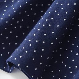 Zero Sinker Full Sleeves Frock with Polka Dots Print & Bow Applique - Navy Blue image 5