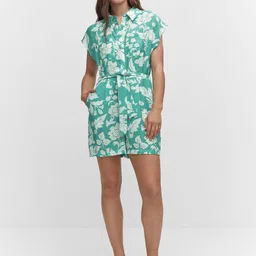 MANGO Floral Print Jumpsuit with Belt image 2