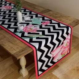 SEJ by Nisha Gupta Black & White Table Runner - Set of 1-17