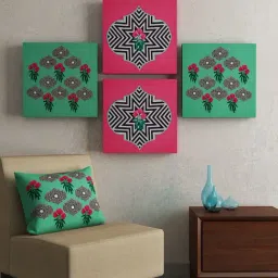 SEJ by Nisha Gupta Multicolor Framed Wall Arts - Set of 4-image-94