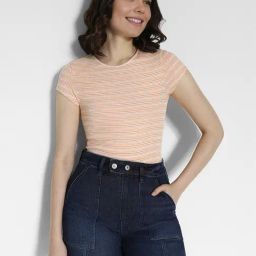 American Eagle Outfitters Orange Striped T-Shirt-picture-32