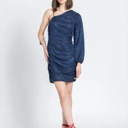 SHAYE Navy Textured Bodycon Dress-picture-11