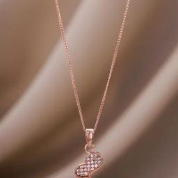 Priyaasi Rose Gold American Diamond Studded Classic Pendant-45