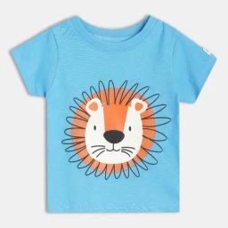 MINIKLUB Blue Cotton Half Sleeve Animal Printed T-Shirt-image-76