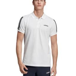 Adidas M COT POLO 3S White Striped Polo T-Shirt-image-32