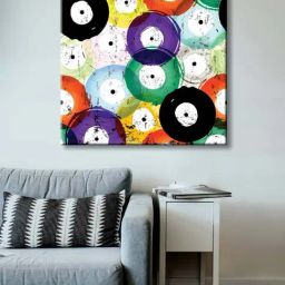 999store Multicolor Seamless Vinyl Records Canvas Painting-42