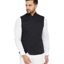 Hypernation Black Regular Fit Waistcoat-picture-23