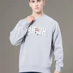 Red Tape Grey Baggy Fit Printed Sweatshirt-image-71