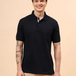 Cantabil Black Solid Polo T-Shirt-picture-7