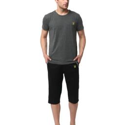 Vimal Jonney Dark Grey & Black T-Shirt & Capris-image-78