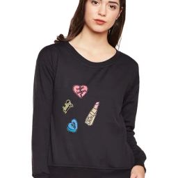 Belle Fille Black Patchwork Sweatshirt-image-74
