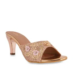Pelle Albero Women's Peach Ethnic Stilettos-image-40
