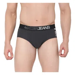 UnderJeans by Spykar Dark Grey Printed Briefs-image-72