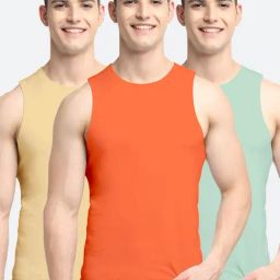 Friskers Multi Cotton Slim Fit Vest - Pack of 3-picture-3