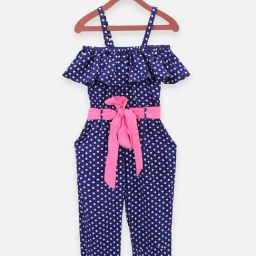 Lilpicks Kids Blue & White Printed Jumpsuit-picture-43