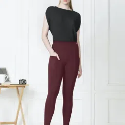 Van Heusen Red Mid Rise Treggings-image-46