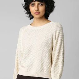 Only Beige Round Neck Pullover-image-11