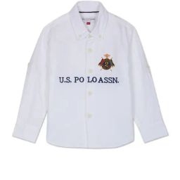 U.S. Polo Assn. Boys White Self Design Full Sleeves Shirt-image-22