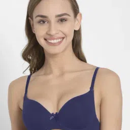 Jockey 1245 Classic Navy Under-Wired Padded Medium Coverage T-Shirt Bra (Prints & Colors May Vary)-image-23
