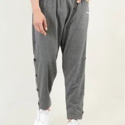 Chkokko Dark Grey Melange Regular Fit Trackpants-image-97