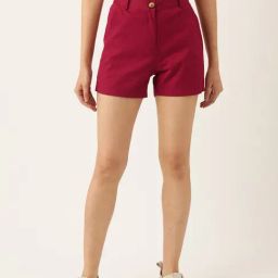 BRINNS Maroon Regular Fit Mid Rise Shorts-17