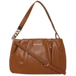 Marina Galanti Brown Textured Medium Baguette Bag-image-66