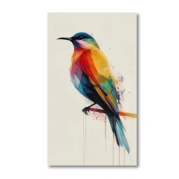 Nestroots Birds of Elegance Multi Frame Geometric Canvas Wall Painting - Set of 4 image 2