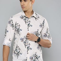 Flying Machine Men Pure Cotton Slim Fit Floral Printed Casual Shirt-image-37