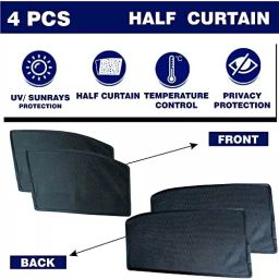 Auto Pearl Window Plug-in Half Sun Shades Z Black Compatible For Maruti Suzuki Swift Type 1, HalfCurtain_SwiftType1 (Set of 4) image 5