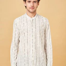 Indus Route by Pantaloons Steeple Gray Cotton Regular Fit Printed Shirt-image-1