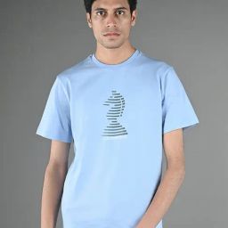 Louis Stitch Blue Regular Fit Printed T-Shirt-image-77