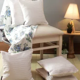 Romee White Cotton Stripes Cushion Covers-image-43