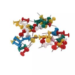 GENERIC Push Pins or Thumb Pins, Assorted Color Plastic Head (Pack of 250)-21