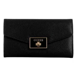 Guess Aine Black Textured Tri-Fold Wallet-picture-21