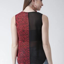 KASSUALLY Black & Red Color-Block Shirt image 2