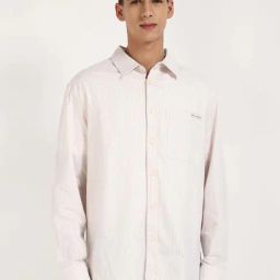 Calvin Klein Jeans Off White Cotton Relaxed Fit Striped Shirt-picture-40