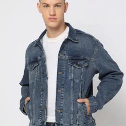 GAP Blue Regular Fit Solid Jacket-image-43
