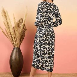 Mabish By Sonal Jain Black & White Printed Bodycon Dress image 2
