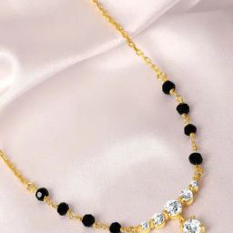 Zavya 925 Silver Timeless Gold Plated CZ Studded Mangalsutra for Women-36