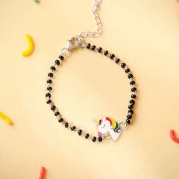 GIVA Silver Unicorn Kid's Bracelet Rakhi-image-49