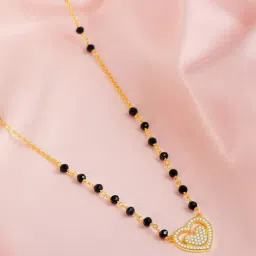 Zavya 925 Silver Infinity CZ Studded Gold Plated Mangalsutra for Women-image-56